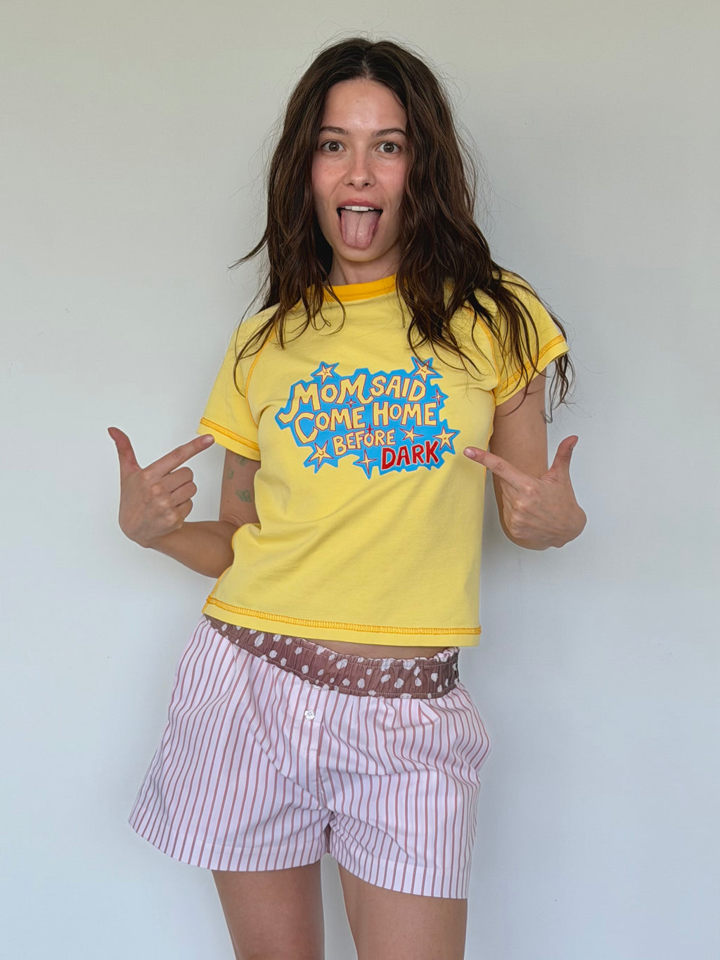 Футболка baby tee лимонна