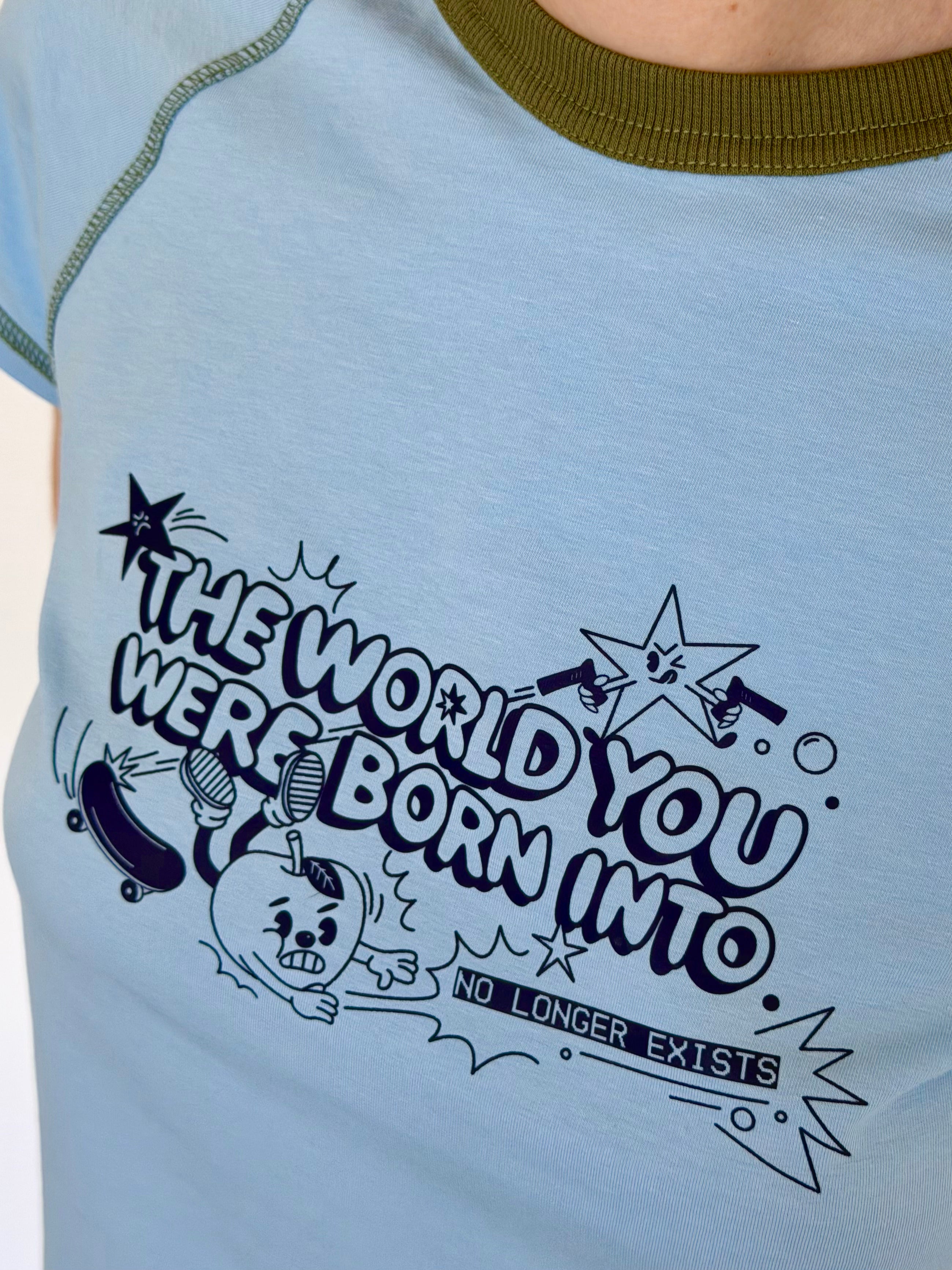 Футболка baby tee блакитна