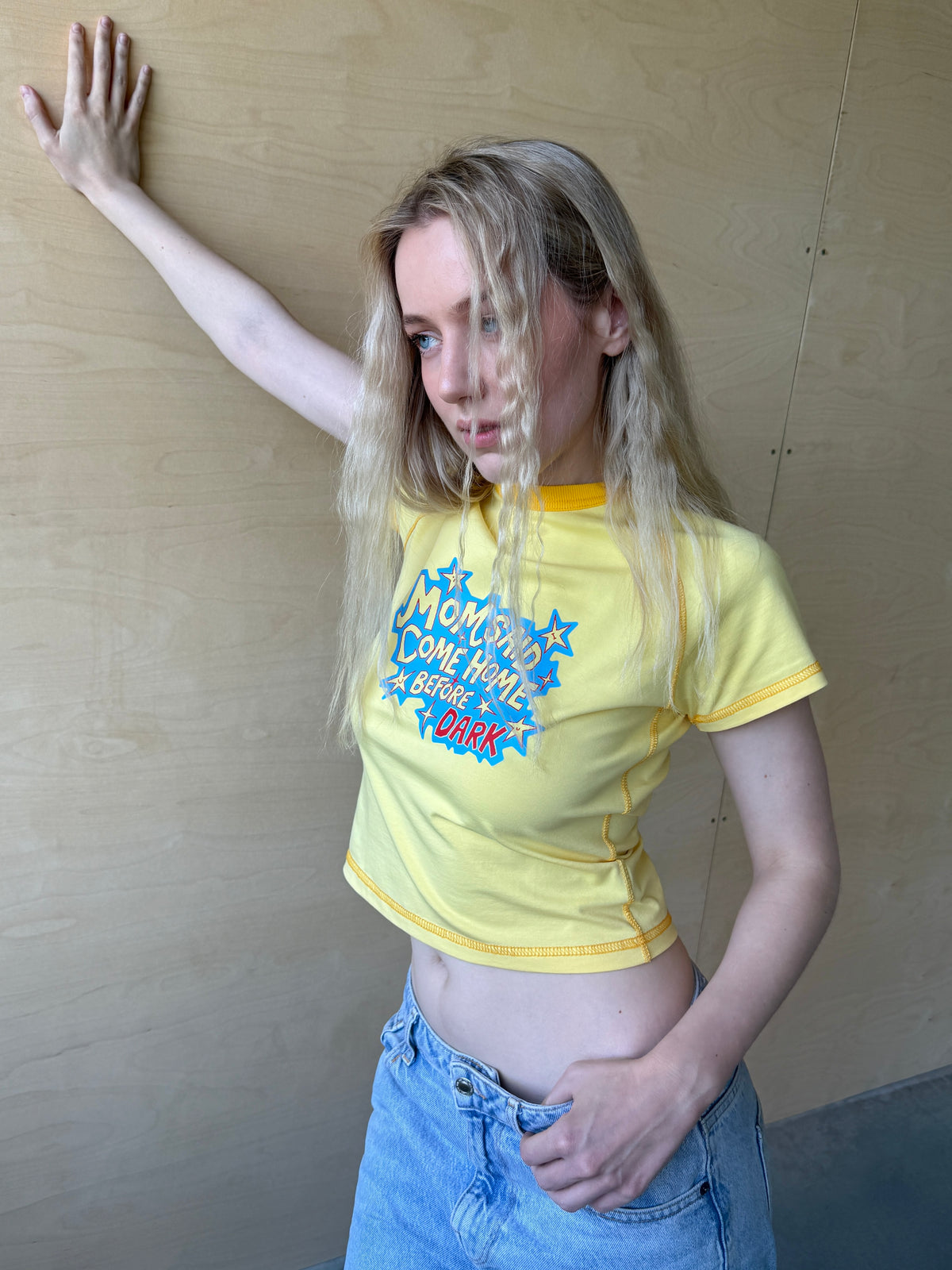Футболка baby tee лимонна